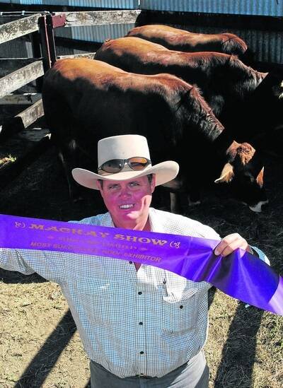 Darren Gilliam claimed the double of most successful hoof exhibitor and grand champion steer for the second consecutive year at Mackay Show's beef cattle competition.