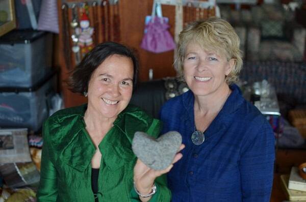 Both of TextileBeat's lovely ladies Jane Milburn, Brisbane, and Ele Cook, Coolah, NSW, are avid collectors of heart stones that have been perfectly shaped by nature.