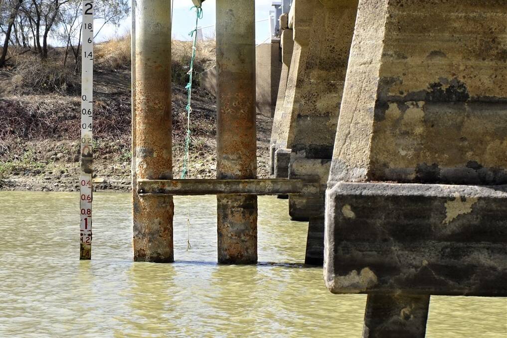Shrinking water levels in the Thomson River at Longreach are being closely monitored. (Photo supplied by Longreach Leader)
