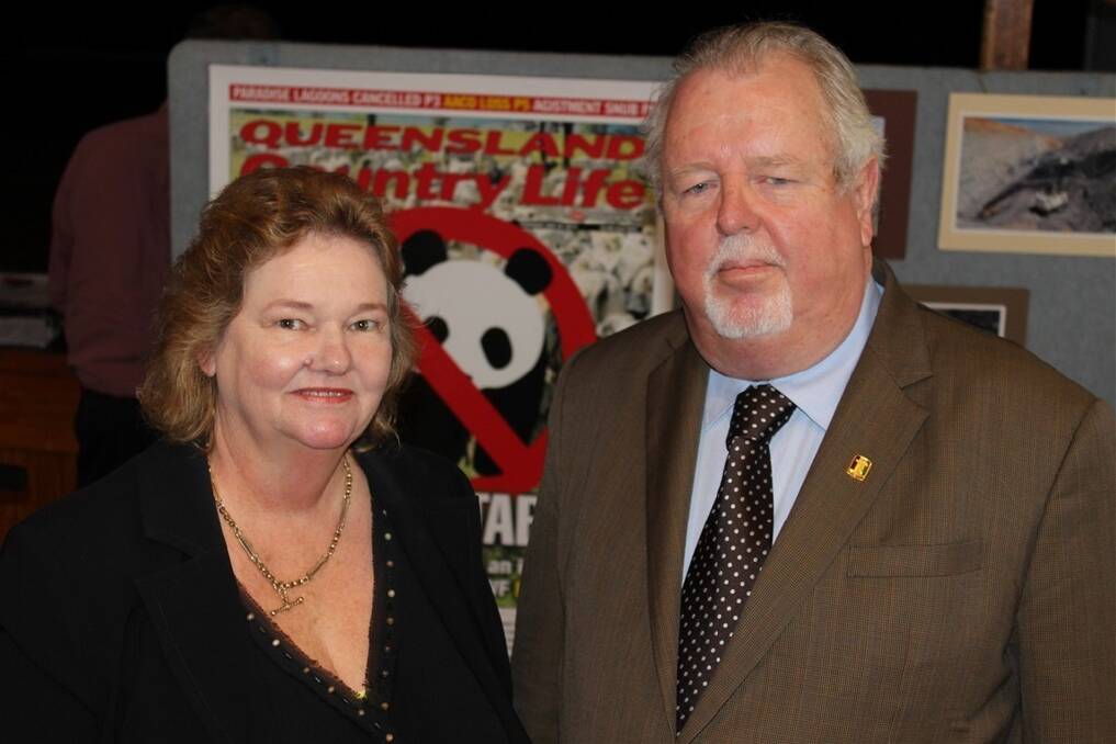 Property Rights Australia (PRA) chairwoman Joanne Rae with Queensland Nationals Senator, Barry O'Sullivan, at the PRA Conference in Roma last Friday.