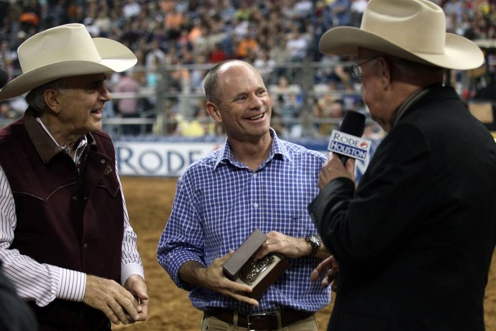 Queensland Premier Campbell Newman at the rodeo on a recent trade mission to Texas.