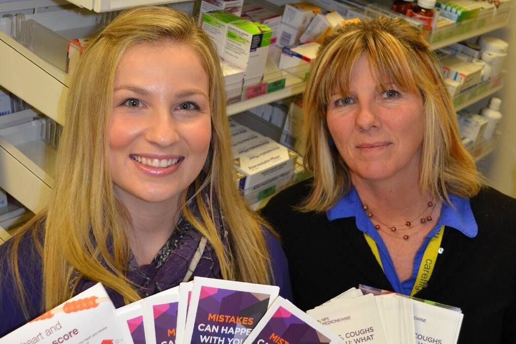 Warwick Hospital pharmacist Teghan Giarola, with dispensary technician Jo Gaskell, will offer advice about medication during Medication Safety Week from August 11 to 15.