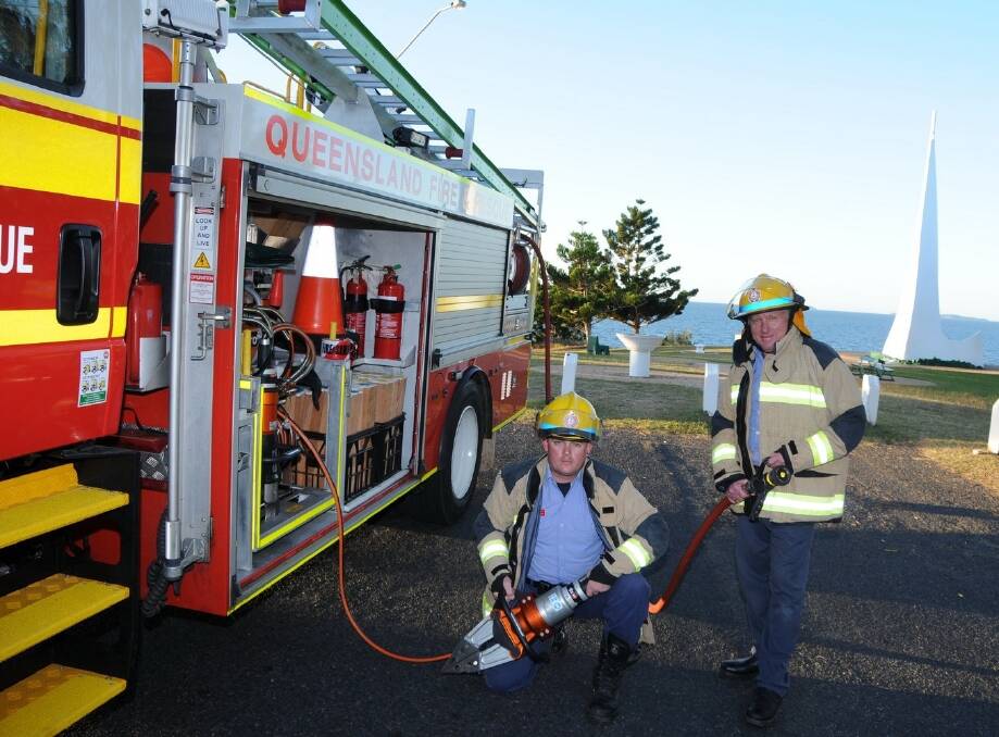 Working along side each other at the Queensland Fire and Emergency Services Station 32 are father and son lieutenants, Jono and Darryl Purdie, Emu Park, who cover inland from the Capricorn Coast with their team.