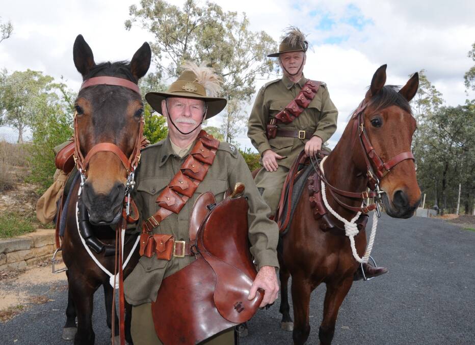 Centenary Ride for Rememberance troopers Jack Canning, Gatton, riding Charlie, and Stewart Cook, Gatton, riding Maka.