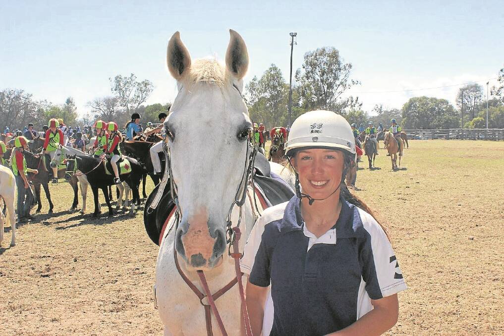 Tegan Byrnes, Laidley, with her horse Dusky. Pictures: ANDREA SCHULZ.