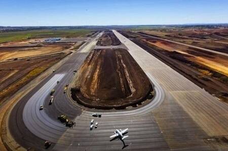 The Brisbane West Wellcamp Airport under construction.