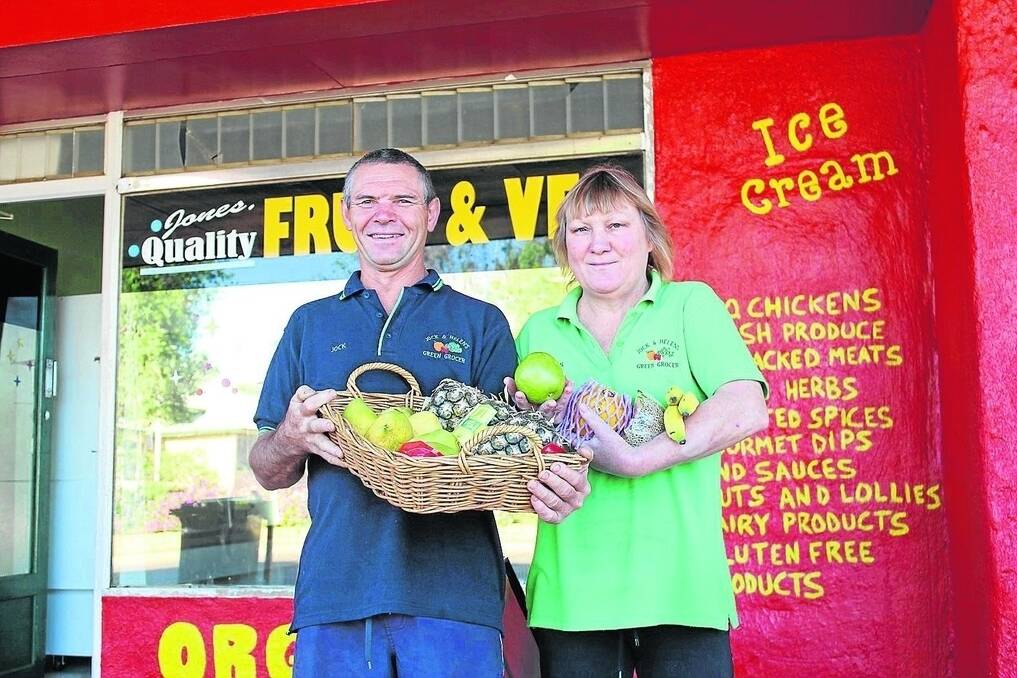 Jock and Helen Jones of Jones' Green Grocer and Nursery do a 1600km round trip each week to bring fresh produce to the Cunnamulla community.