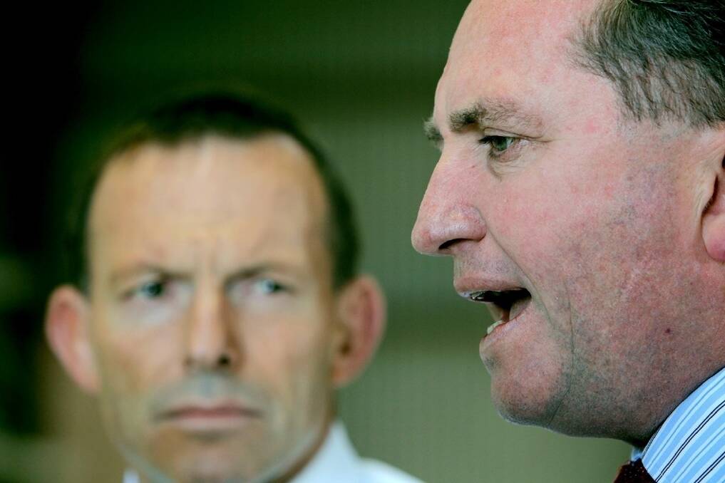 Prime Minister Tony Abbott and Agriculture Minister Barnaby Joyce: tensions over drought policy and rural debt are flaring at a time when internal Coalition debate dominates headlines.