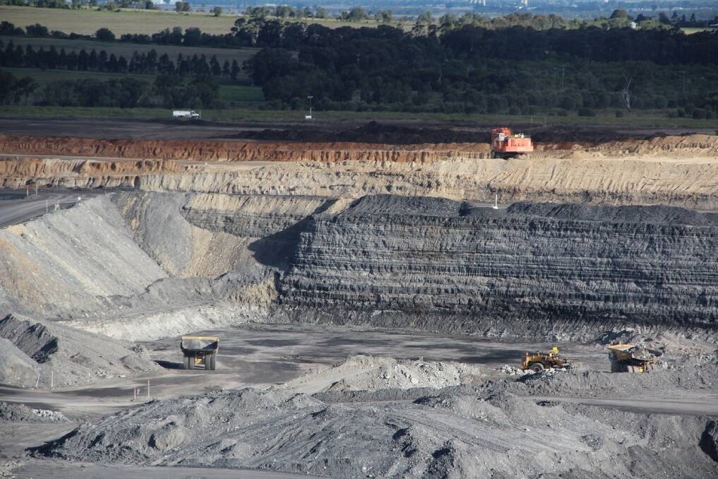 Machinery at work in the New Acland coal mine.