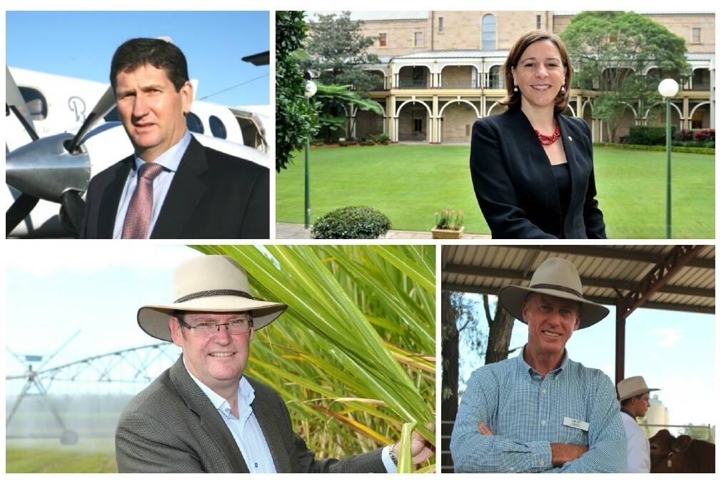 Clockwise from left: Lawrence Springborg, Deb Frecklington, Pat Weir and John McVeigh have won their seats in southern Queensland.