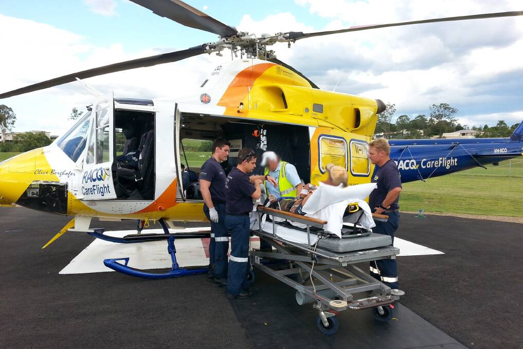 Toowoomba RACQ CareFlight Rescue crew at Kingaroy Hospital. <i>- Picture: RACQ CareFlight Rescue.</i>