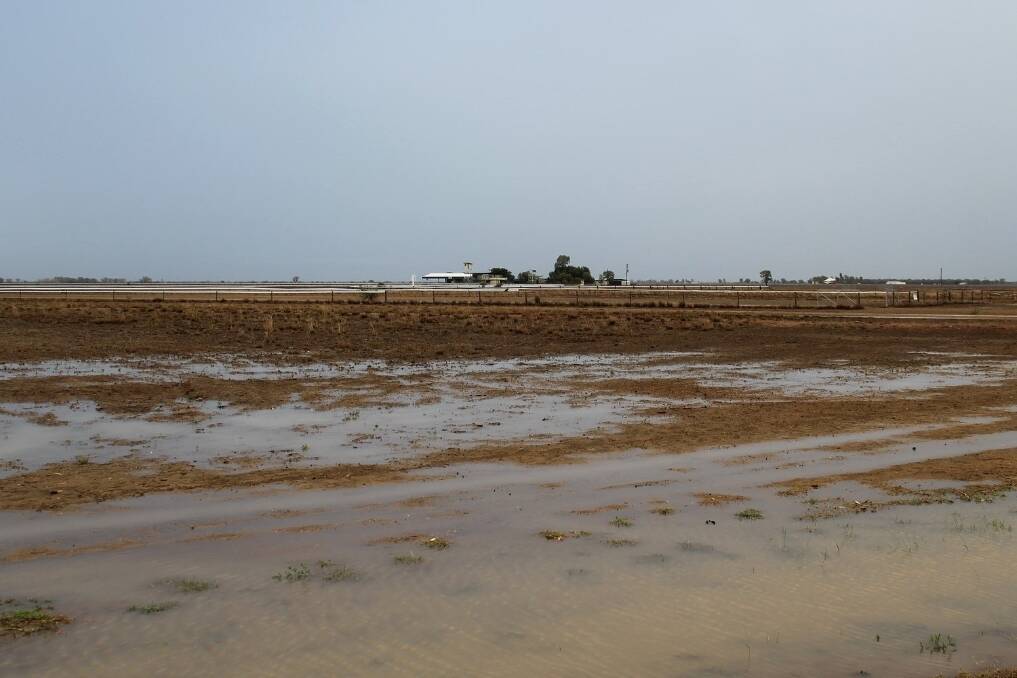 Blackall's racecourse was surrounded by puddles of water on Tuesday morning as a welcome 27mm brought relief.