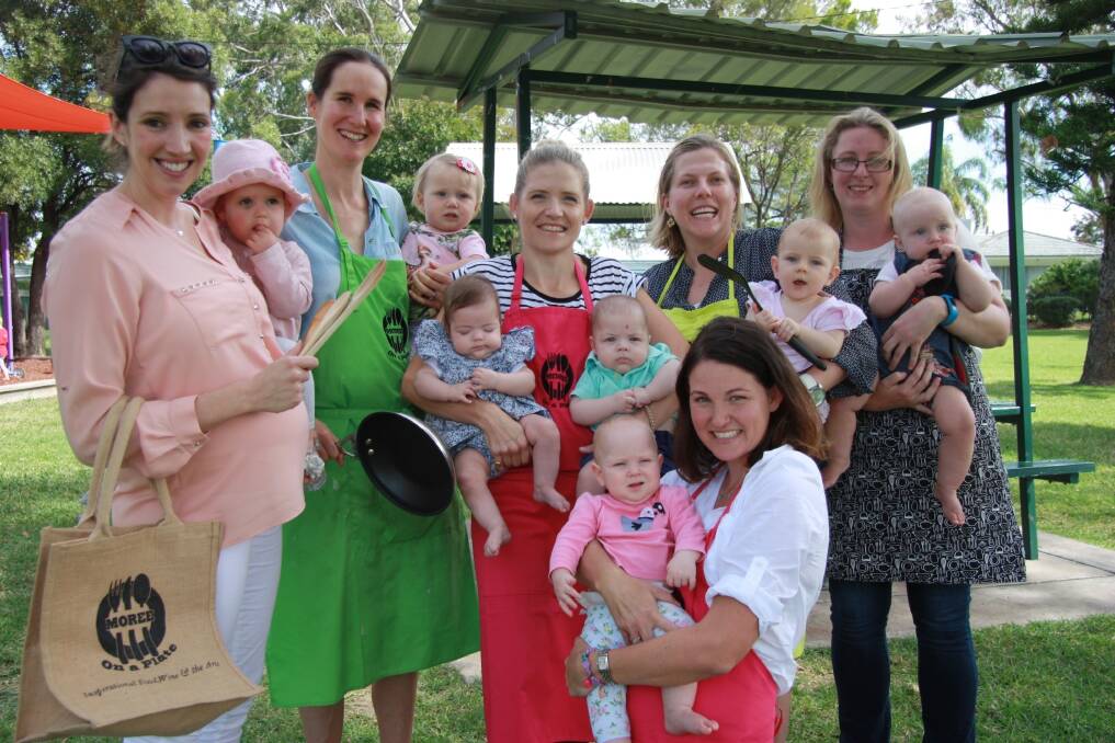 It's not just Moree's rich soil plains that are fertile. Moree on a Plate committee members Susannah Pearse and Eleanor, Anna Jackman and Molly, Kate Goodhew with twins Frankie and Oscar, Mary-Kate McCormick with Meg, Bethany Kelly with Edith and Georgina Poole with Frances at front.