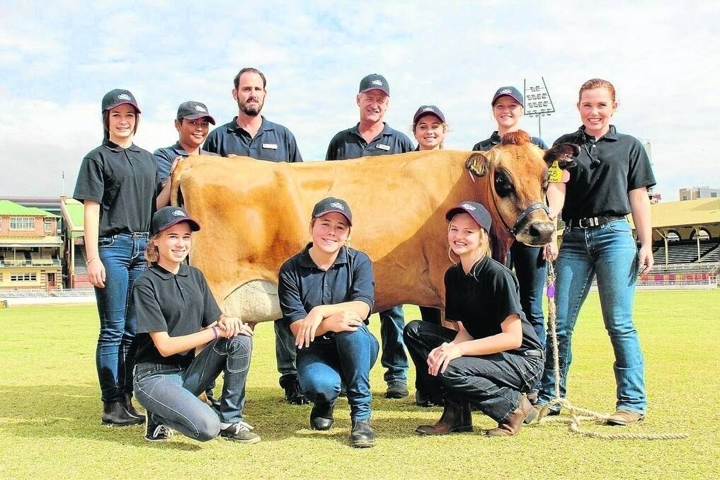 The Nambour State High School year 9 students and teachers were among the groups bringing agricultural displays to more than 700 Brisbane school children. Jasmine Burr (far right) showed cattle with the school as a student for five years before returning to work as an agricultural assistant after graduating in 2014.