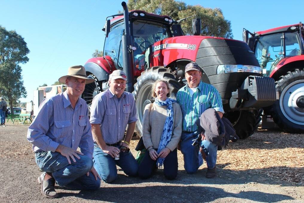 Wideland Ag and Construction Toowomba branch manager Paul Todd, Wideland Ag and Construction dealer principal Mick McDonald, with Jane and David Rae, Goondiwindi. They are pictured in front of the Case IH Magnum 340 Rowtrac.