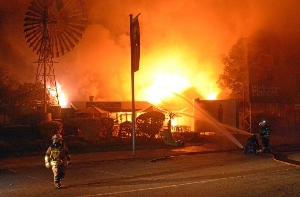 Fire engulfing the Waltzing Matilda Centre at Winton. <i> - Picture: JOHN ELLIOTT.</i>