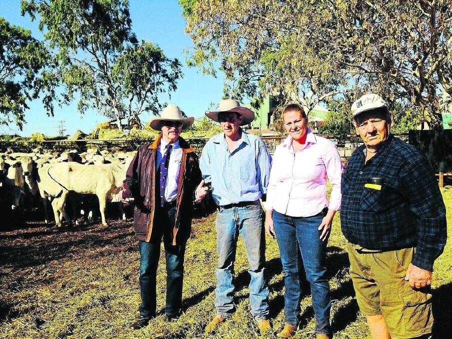 Bob Katter, Karumba live export manager Dean Bradford and wife Clare, President of the Karumba Progress Association Bill Rutherford. - <i>Picture: ANNE PLEASH.</i>