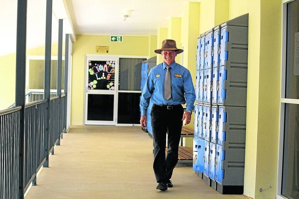 PATHWAY TO SUCCESS: Principal Bob Grant walks through the $3.4 million junior secondary facility. - <i>Picture: ANDREA CROTHERS.</i>