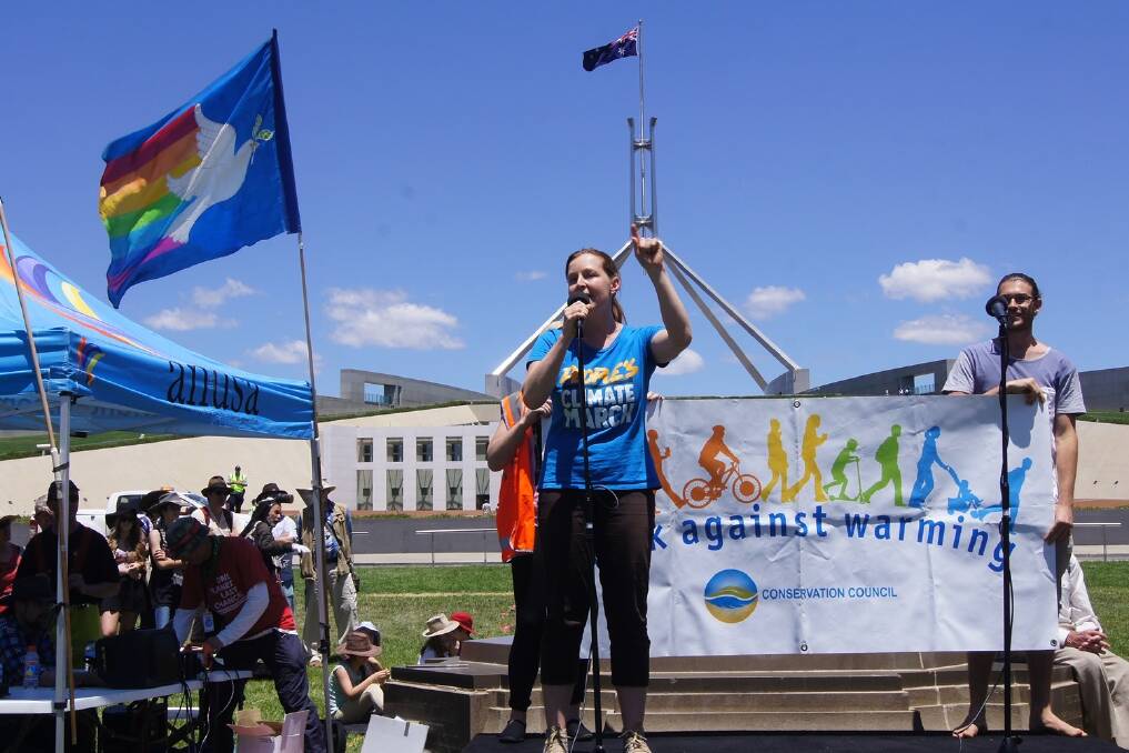 About 6000 people attended a march that started on the front lawns of Parliament  House in Canberra on Sunday.