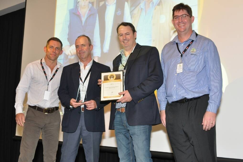 Dr Andrew Monk, chairman of the board for Australian Certified Organic (ACO); Peter Gall, Livestock Manager Arcadian; Alister Ferguson, CEO Arcadian, and  Paul Stadham, CEO Australian Certified Organic (ACO).