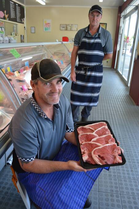 Owner of Pottsville Meats in North Eastern NSW Peter Barnes and fellow butcher Craig Corlis.