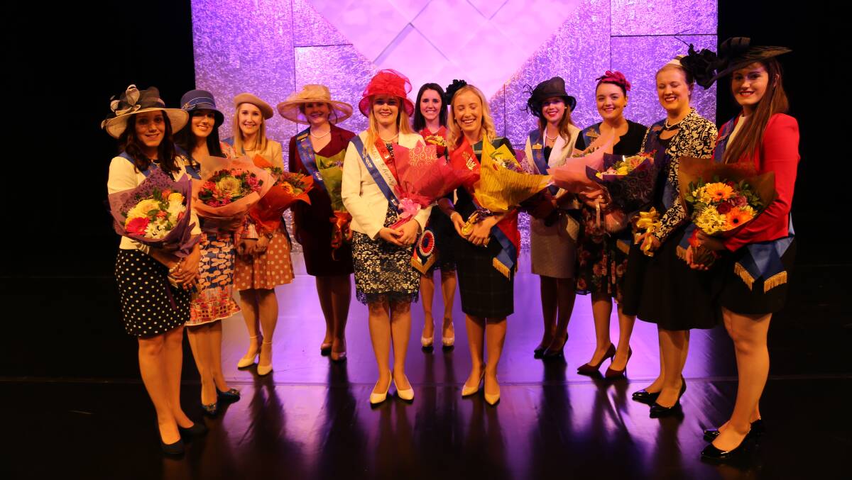 The 2016 Miss Showgirl contestants, with winners out the front. 