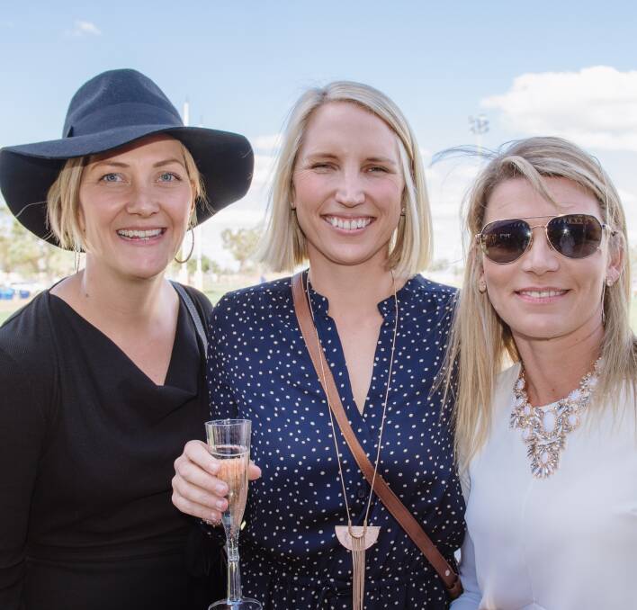 Kylie McLeanm, Stef Cherry and Ang Bradley taking the opportunity to have a quick catch up over a wine. 