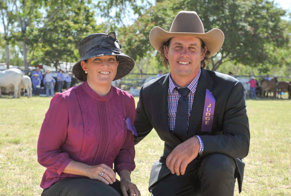 STUD SHOW JUDGING: Aleisha Finger and James Pisaturo, Inga Downs, Dingo, were the two stud cattle judges at the Marlborough Show at the weekend. It was the first time the couple have judged together. 