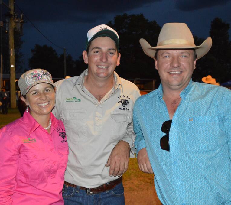 Top dollar: Sonia and Campbell Watson sold their winning steer at auction to Scott Ayre of the Leichhardt Hotel, Taroom.   