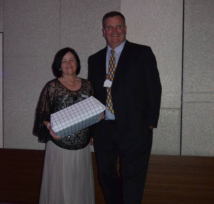 Maree Crawford was presented with the 2016 GRDC Summer Grains Women in Agriculture award by GRDC Northern Panel chairman James Clark, at the conference.