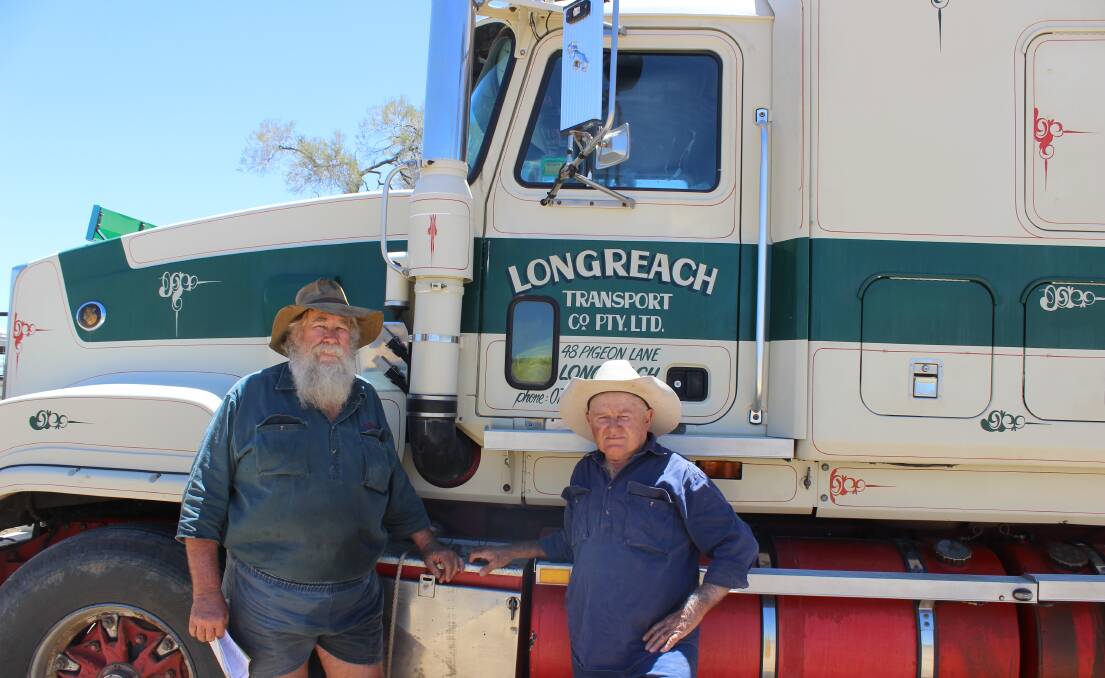 David Bielenberg, Longreach Transport Company, collects a load of cattle from Barry Eggerling, Wynn Downs, to take to the Blackall Store and Weaner Sale last week.   