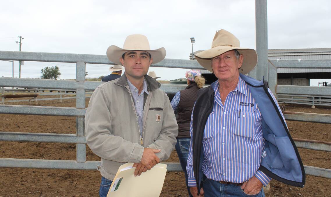 Mark Brown, FB7 Brangus,  Dululu, and Greg Magee, Bee Jay Brangus, Capella, both entered their steers in the Australian Brangus Carcase Competition.