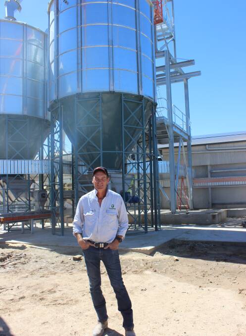 Don Madden in front of the newly completed stage one tempering feed mill. Smithfield have made provisions to increase the mill by three fold in the future.
