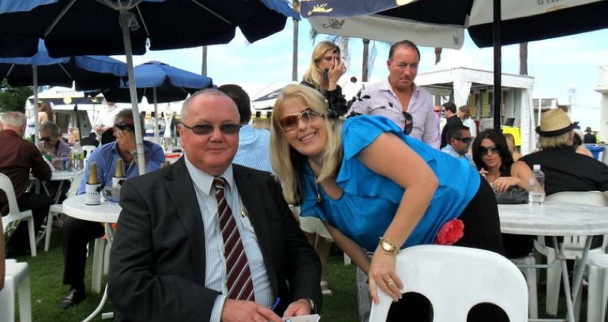 The late Ralph Russell trackside at the Gold Coast Races for the running of the Magic Millions with Toni Austin, Barcaldine. 