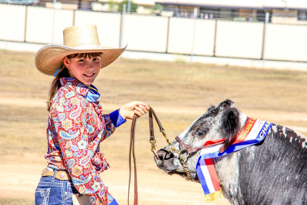 Abbey Franz and the champion steer.