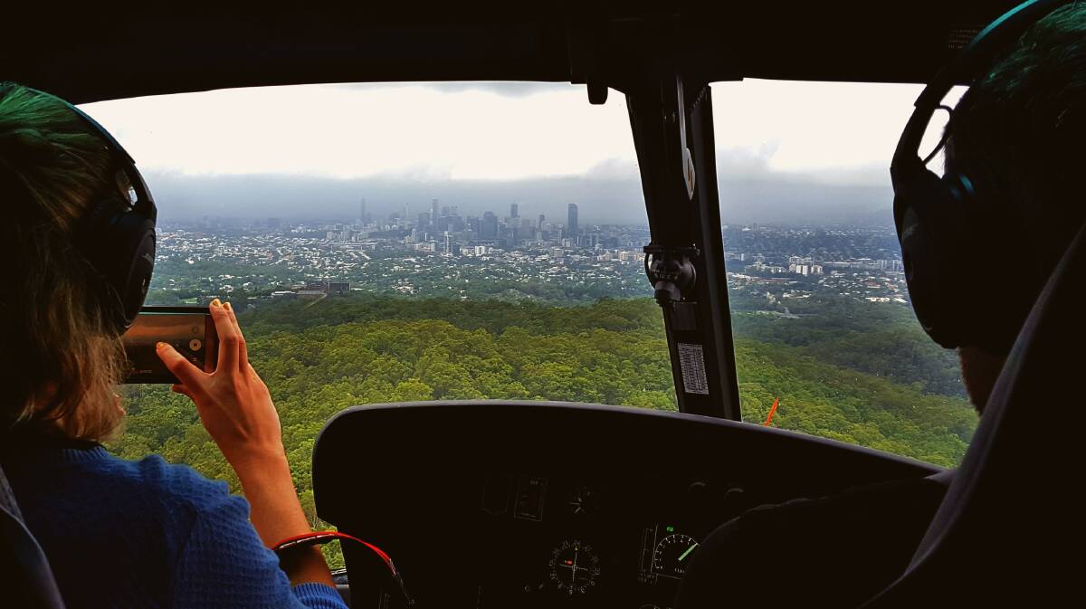 Not even an approaching wet weather forecast could stop a trip in the helicopter. 