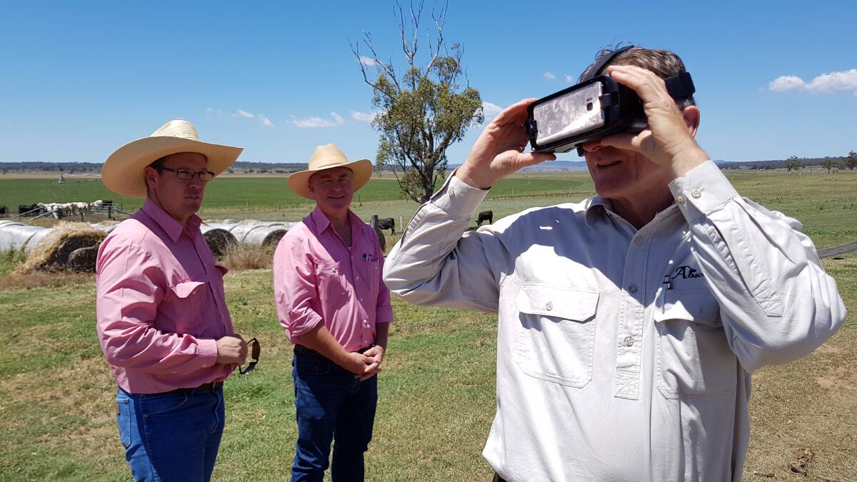 The Elders team showing the virtual reality experience to Jim Wedge, Ascot, Warwick. 