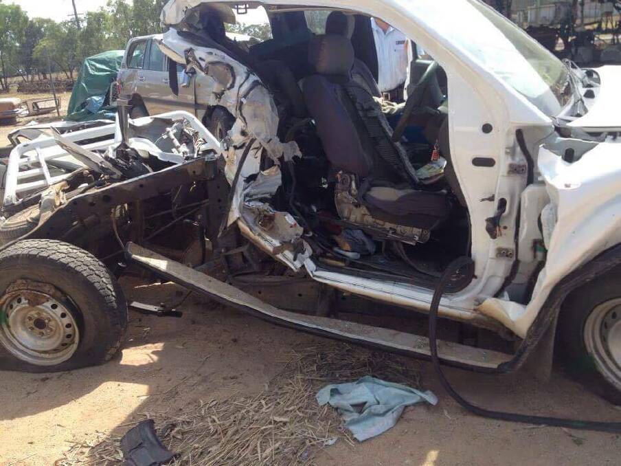 The driver's side of the vehicle Brad was travelling in during the accident. 