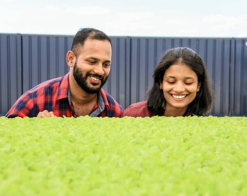 Prasobh Cheruparakkal and Gayathri Rajagopal of India were at the Queensland country Life's Food Heroes event at Koala Farms. Picture: Lucy Kinbacher
