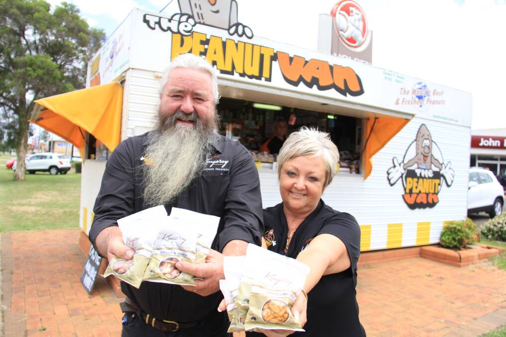 Rob and Chris Patch of the Peanut Van with their Kingaroy Flavoured Peanuts which are being sold in IGA. Picture: Lucy Kinbacher 