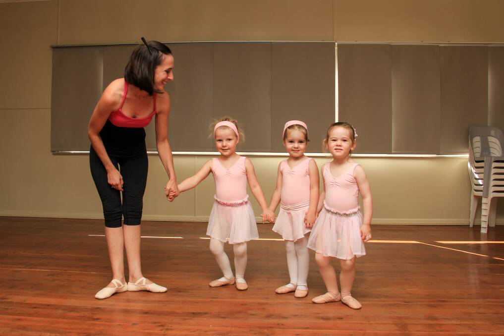 Fiona Gaske teaching her students some traditional ballet techniques. 