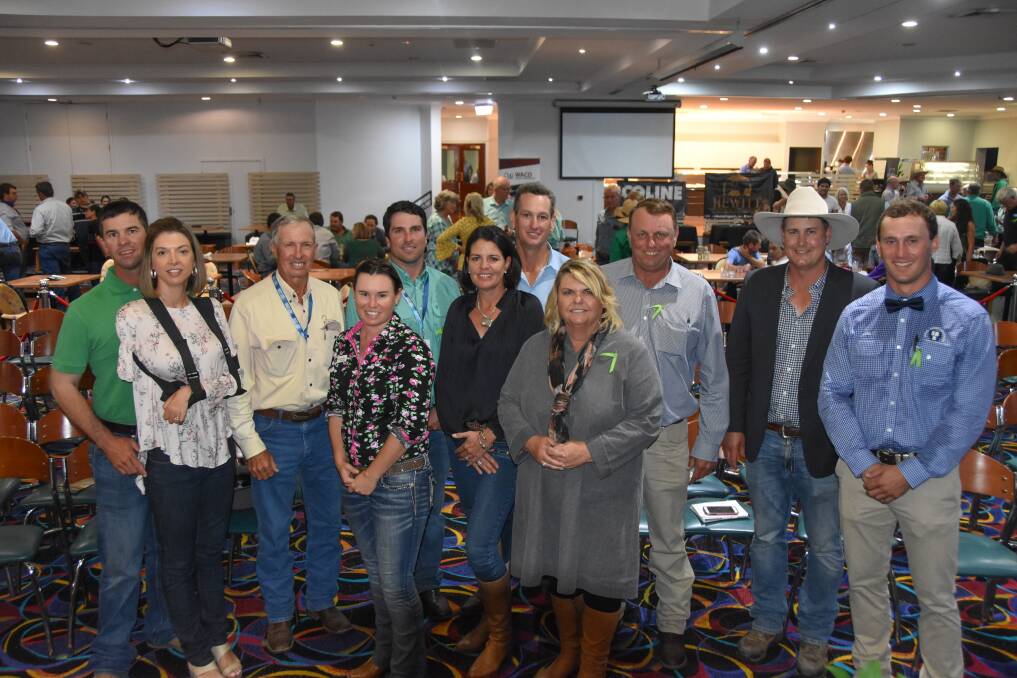 A number of graziers donated semen to the auction and are pictured with SBB agent Josh Heck. 