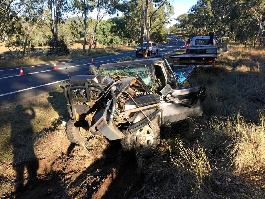 A Queensland Police picture of the crash. 