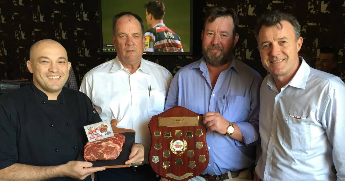 Norman Hotel executive chef Frank Correnti, Beef Shorthorn Society councillor David Spencer, Shorthorn Society general manager Graham Winnell and Norman Hotel general manager Andrew Ford.