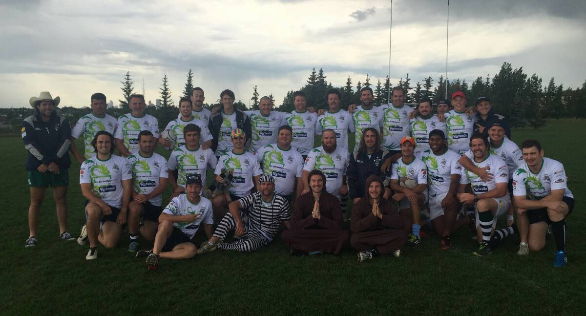 CANADIAN FINALE: The Queensland Outback Barbarians ready to play the division one team Canucks in Calgary.