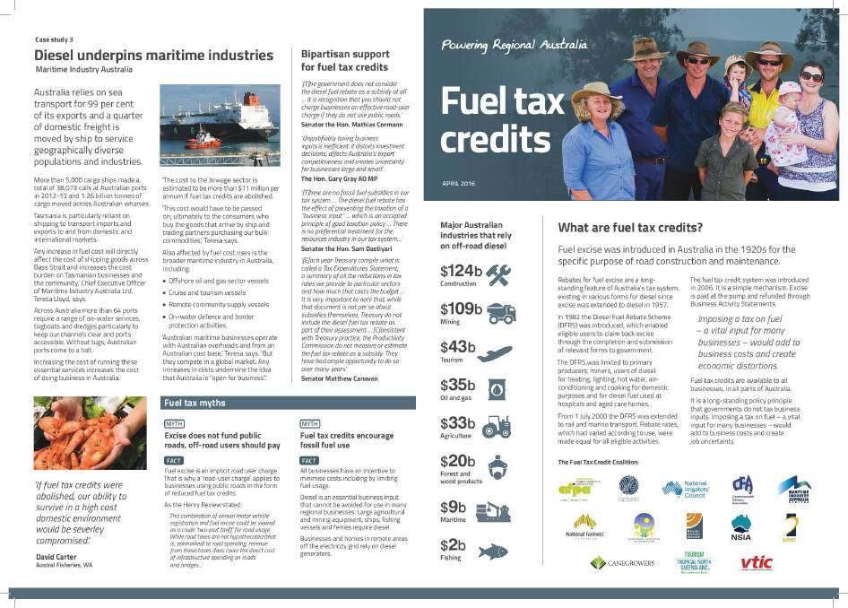 Part of the the Fuel Tax Credit Coalition's publication explaining the scheme.