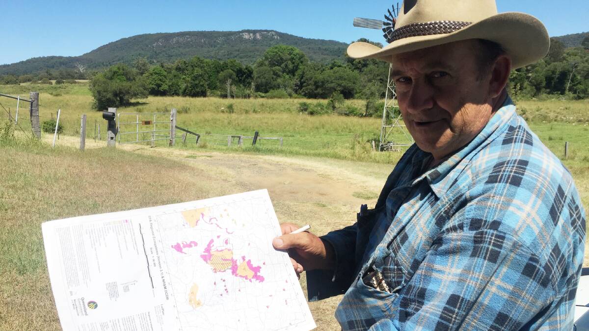 MAPPING FAILURE: Boonah landholder Bruce Wagner says errors in vegetation mapping are increasing the challenge of properly managing the landscape even in closely settled farming areas.