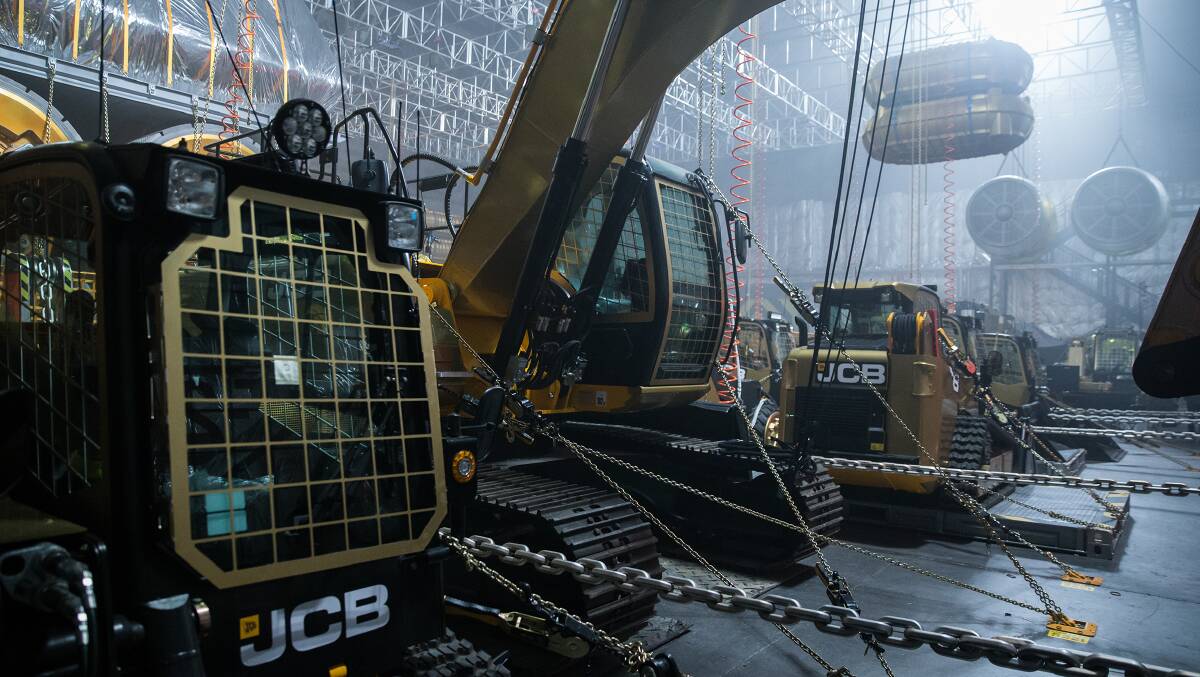 ALIEN FUTURE: Gold wrapped JCB machines feature in the cult film Alien Covenant.