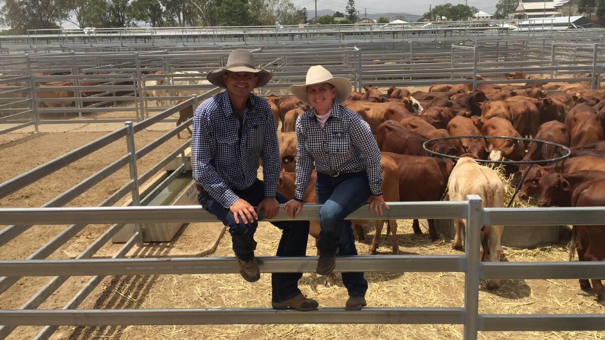 Owners Lance and Stephanie Whitaker, Burnett Livestock and Real Estate, at the new Biggenden saleyards.