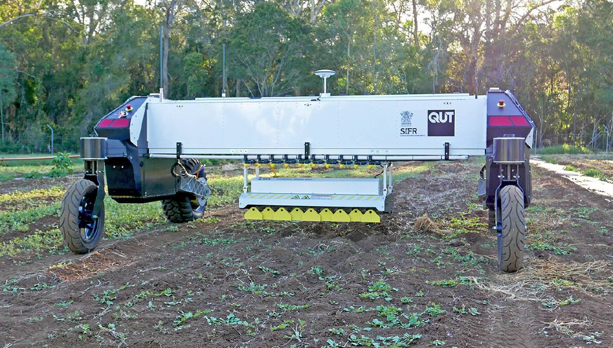 WEED CONTROL: QUT will showcase its world-leading agricultural robot, AgBot II, at Boweville today.